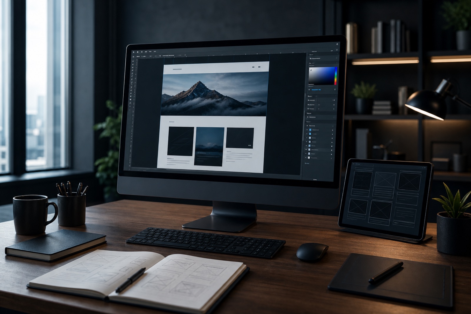 Premium studio workspace representing web design service